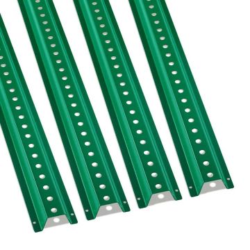 8ft U-Shaped Steel Fence Post, 4-Pack, Green
