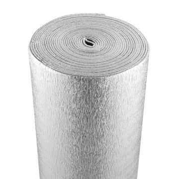 Podwójna folia aluminiowa, pianka EPE w rolce, 3,2 mm, 24 cale x 25 stóp.