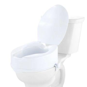 Raised toilet seat 15 cm, universal fixing, for the disabled