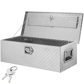 Aluminum tool box for truck, 76x33x24 cm, silver
