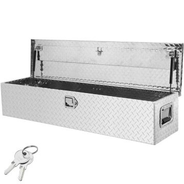 Aluminum tool box for truck body, 122x38x38 cm, silver