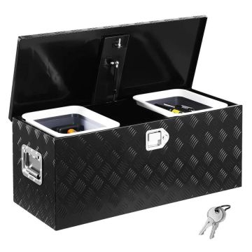 Aluminum tool box with lock, 899x370x370 mm, black