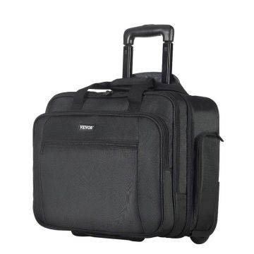 Torba na laptopa z kółkami, 17,3 cala, czarna