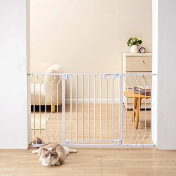 Child and dog gate, 29.5-51 inches, 30 cm high, white, fixed