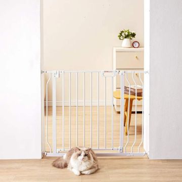Baby gate 29.5-37 inches, white, automatic, with pressure and wall mounting kits