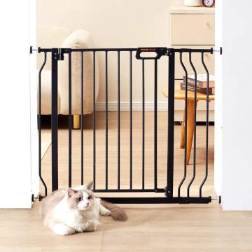 Child and dog gate, 29.5-37 inches, black, with mounting kit