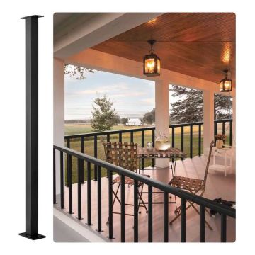 Słupek poręczy Cable Black SUS304 ze stali nierdzewnej 36"x1,5"x1,5"