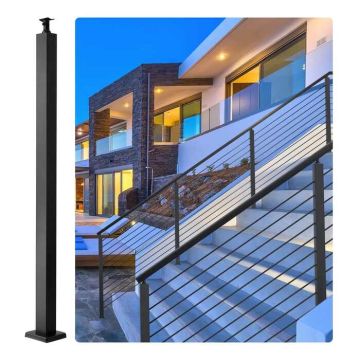 Cable railing post, stainless steel, black, 42 ​​x 1.97 in.