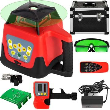 Laser level with green beam and receiver, automatic, professional