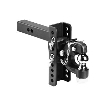 Adjustable 2 inch pin hook, 20000 lbs, black powder coated
