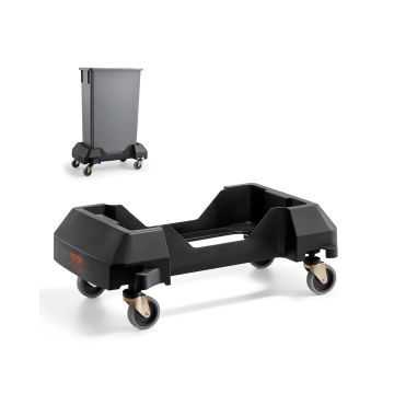 Plastic trash cart for 16/23 gallon containers, with wheels and 200 lb. load capacity