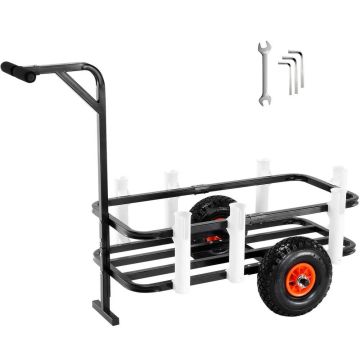 Beach Fishing Cart, 200 lbs, Steel, 11" Rubber Wheels, 7 Rod Holders