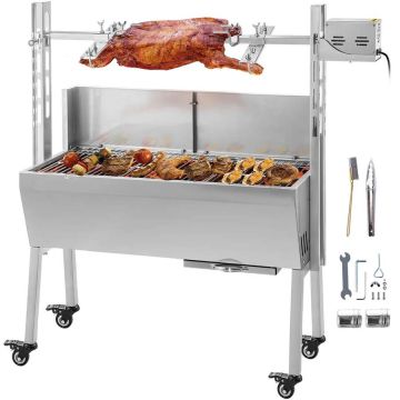 Rotisserie charcoal grill 60 kg for BBQ picnics
