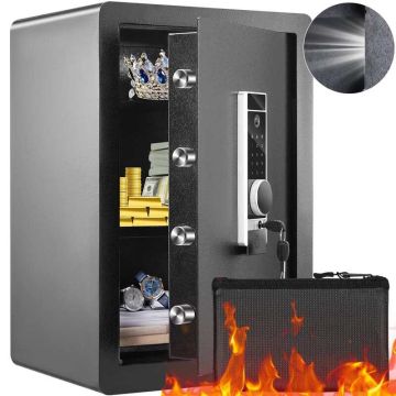 Steel home safe 62 L with fingerprint reader, fireproof