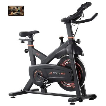 Stationary exercise bike with magnetic resistance and LCD monitor