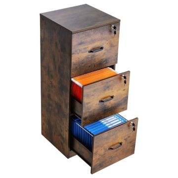 3-drawer filing cabinet with lock, vertical, for A4 / letter / legal size files