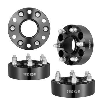 Wheel spacers 2 inches, 6 lugs forged, black, 4 pcs.