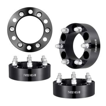 Wheel adapters spacers, 2 inch, 108 mm bore, M14 studs, black, 4 pcs.