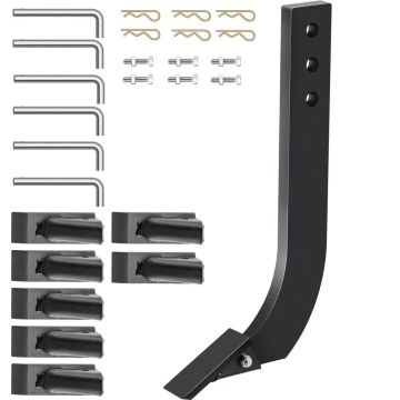 6 pcs. box-shaped knife handles, 16 inch scarifier, scraper and ripper handles adjustable