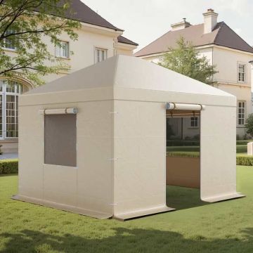 Zadaszenie altanki zimowej z bocznymi ścianami i oknami, 3,07x3,67 m, materiał PE