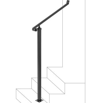 40 mm wrought iron railing for outdoor stairs, 2 steps