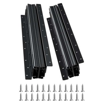 Under-Staircase Black Drawer Slides, 16-Inch, Ball Bearing, 260-Pound Load Capacity