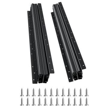 Under Staircase Mounted Black 24 Inch Drawer Slides, Ball Bearings, 260 lbs