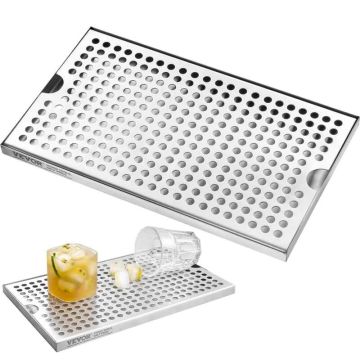 Beer drip tray, 304 stainless steel, with lid and rubber pads