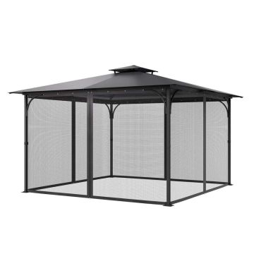 Siatka do altanki 12x12x7,5 stóp, 4 panele, zasłony ogrodowe