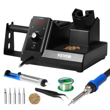 Soldering iron station 80 W with 5 tips and accessories, digital