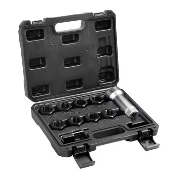 10-piece axle shaft threading tool set M20–M24, UNF