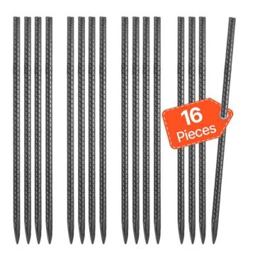 16 inch galvanized rebar, 16 pcs, ground anchors