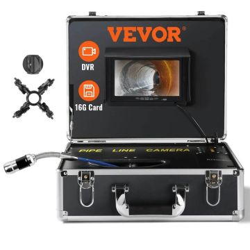 Kamera inspekcyjna do kanalizacji, ekran 17,9 cm, 30,5 m, IP68, z rejestratorem DVR i kartą SD 16 GB