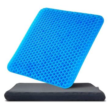 Poduszka chłodząca żelowa na siedzisko z odpinanym pokrowcem, do wózków inwalidzkich