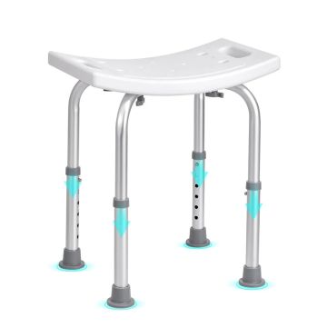 Shower chair with handles, height adjustable, non-slip, 158.8 kg load capacity