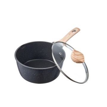 2.5 L non-stick pot with tempered glass lid, black