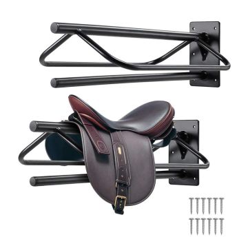 Saddle stand with cushions, steel, 24x13x10 cm, 2 pcs.