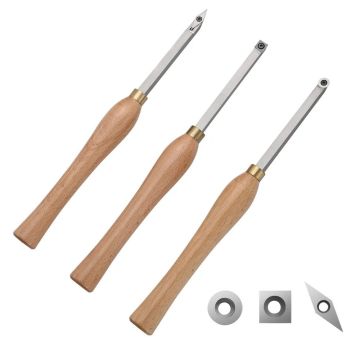 Lathe chisel set, 3 pcs., carbide steel