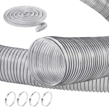 Wąż do odsysania pyłu 4" x 50', pogrubiony PVC, ze spiralą drucianą