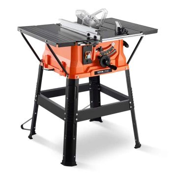 Table saw with stand, 254 mm, 1800 W, for wood cutting