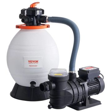 Pompa piaskowa filtrująca do basenów naziemnych, 400 mm, 18 000 l/h, 850 W, z zaworem 6-drożnym i koszem filtrującym