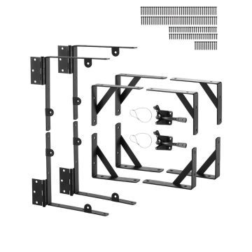 Gate corner bracket with latch, 2 pcs., black