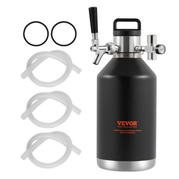 Brewing tap system, 4 L stainless steel keg, pressure device, CO2 regulator for home beer
