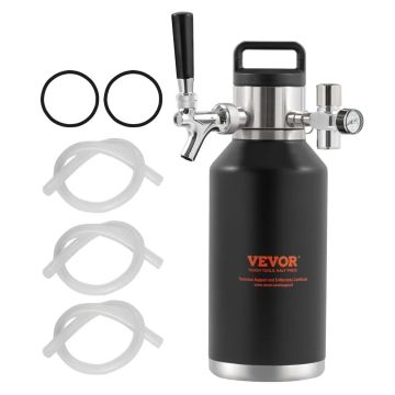 Brewing tap system, 1.89 L stainless steel keg