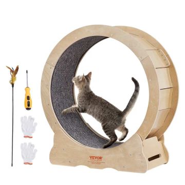 Large cat running wheel 29.5 inches with carpet and teaser