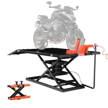 Motorcycle lift table 1500 lbs, pneumatic, 8.6-31 inches height
