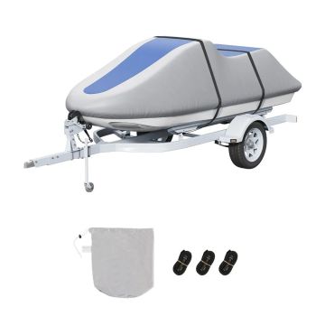 Jet ski cover 3200-3420 mm, 600D PU oxford, waterproof, grey blue