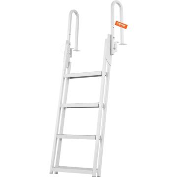 Folding aluminum dock ladder, 4 steps, 159 kg load capacity