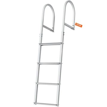 Dock Removable Aluminum Step Ladder, 4 Steps, 500 Pound Capacity