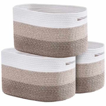 Cotton storage baskets, 3 pcs., 22 L, wicker